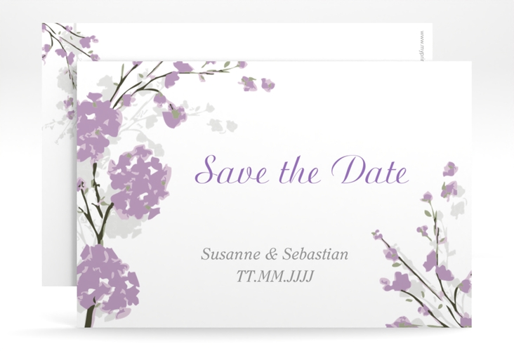 Save the Date-Karte Hochzeit Salerno A6 Karte quer flieder