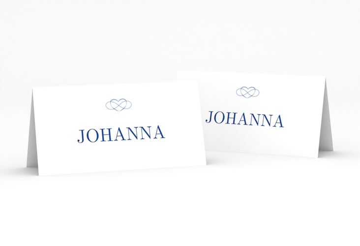 Tischkarte Hochzeit Infinity Tischkarten blau hochglanz