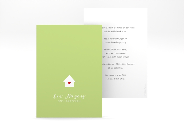 Party Einladungskarte Heimat A6 Karte hoch mit kleinem Häuschen