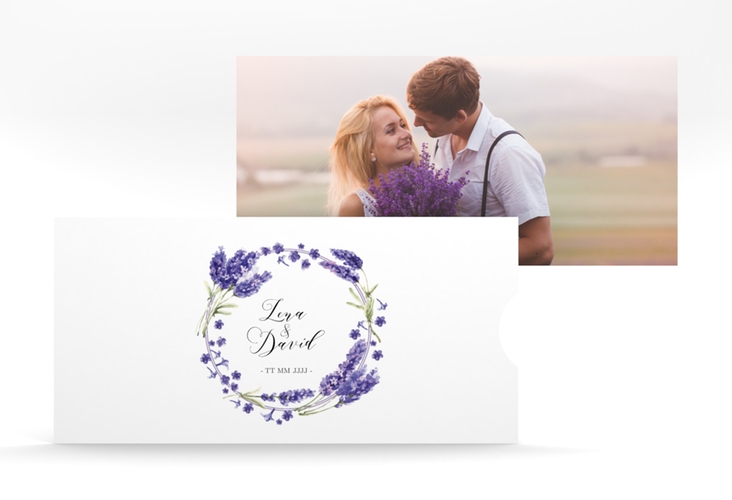 Hochzeitseinladung Lavendel Einsteckkarte hochglanz