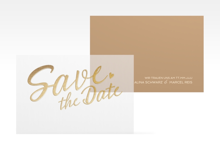 Save the Date Deckblatt Transparent "Glam" DIN A6 Deckblatt transparent