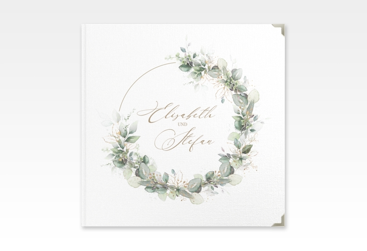 Gästebuch Selection Hochzeit Selvatica Leinen-Hardcover mit Eukalyptus-Kranz
