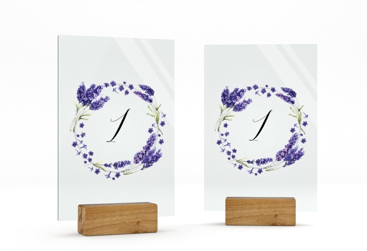 Tischnummer Acryl Hochzeit Lavendel Tischaufsteller Acryl lila