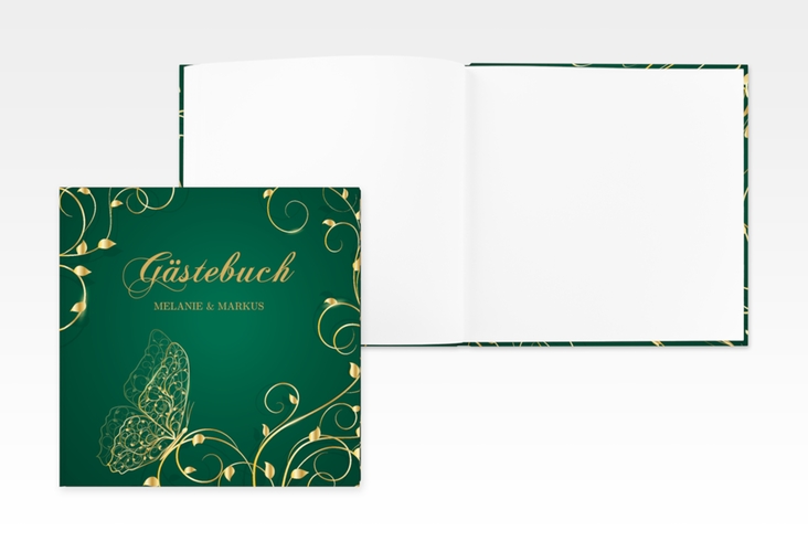 Gästebuch Creation Hochzeit Eternity 20 x 20 cm, Hardcover gruen