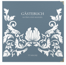 Klick: Details zu Gästebuch Selection Hochzeit "Royal" anzeigen Gästebuch Selection Hochzeit Royal Leinen-Hardcover blau mit barockem Blumen-Ornament