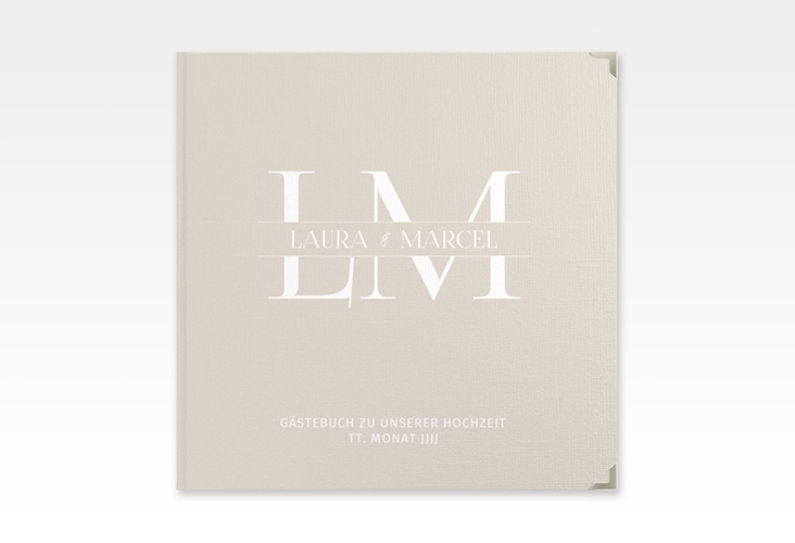 Gästebuch Selection Hochzeit Monogramm Leinen-Hardcover beige