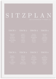 Klick: Details zu Sitzplan Leinwand Hochzeit "Simply" anzeigen Sitzplan Leinwand Hochzeit Simply 50 x 70 cm Leinwand grau