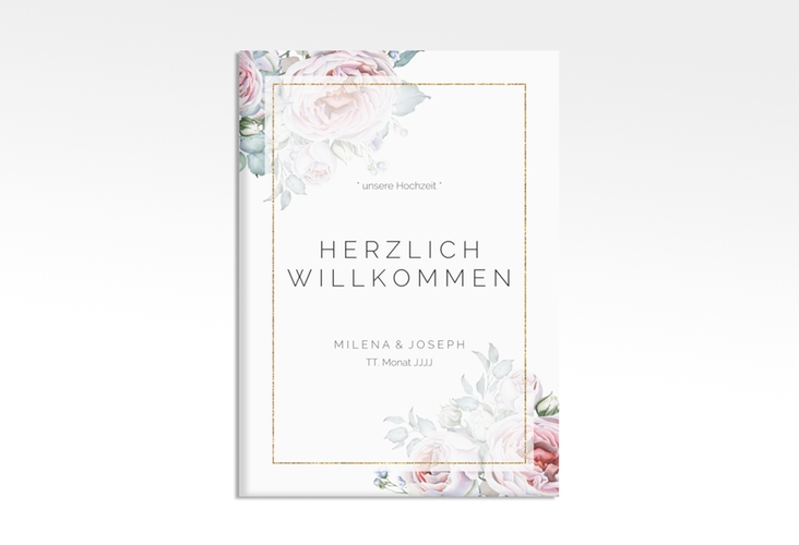 Willkommensschild Leinwand Embrace 50 x 70 cm Leinwand weiss