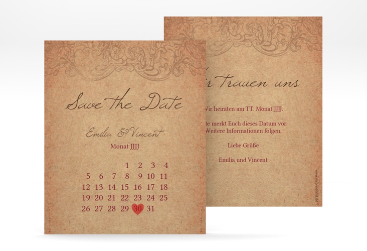 Save the Date-Kalenderblatt "Fairytale" Kalenderblatt-Karte