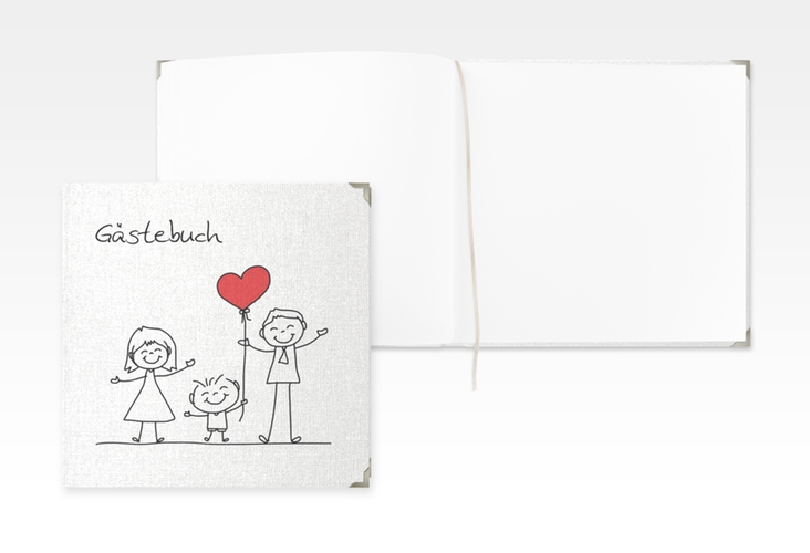 Gästebuch Selection Hochzeit Family Leinen-Hardcover weiss