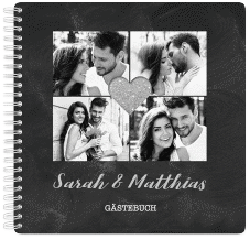 Klick: Details zu Gästebuch Hochzeit "Sparkly" anzeigen Gästebuch Hochzeit Sparkly Ringbindung grau