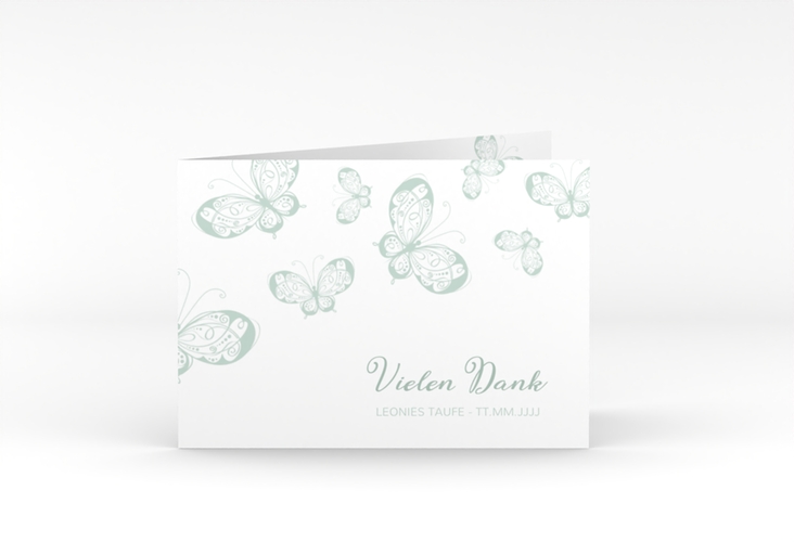 Danksagung Taufe Protection A6 Klappkarte quer mint