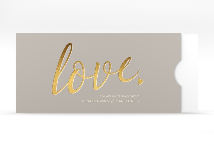 Hochzeitseinladung Glam Einsteckkarte grau