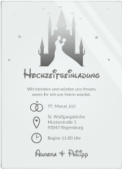 Klick: Details zu Acryl-Hochzeitseinladung "Castle" anzeigen Acryl-Hochzeitseinladung Castle Acrylkarte hoch grau