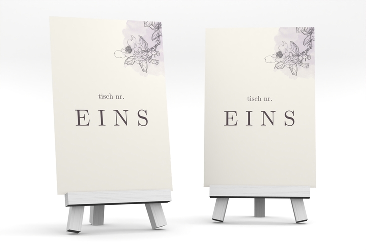 Tischnummer Hochzeit Artlover Tischaufsteller flieder