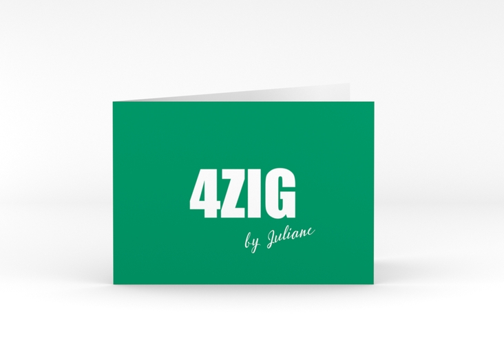 Einladung 40. Geburtstag Zig A6 Klappkarte quer gruen