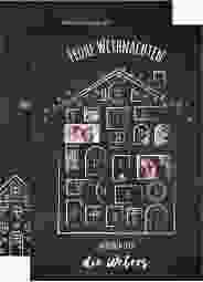Weihnachtskarte Adventskalender A6 Karte hoch schwarz
