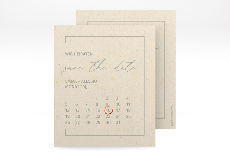 Save the Date-Kalenderblatt Simple Line Kalenderblatt-Karte