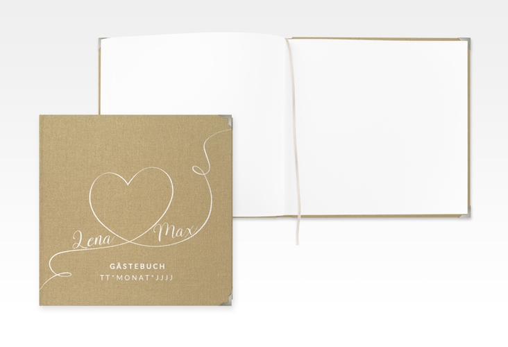 Gästebuch Selection Hochzeit Herzensbund Leinen-Hardcover weiss