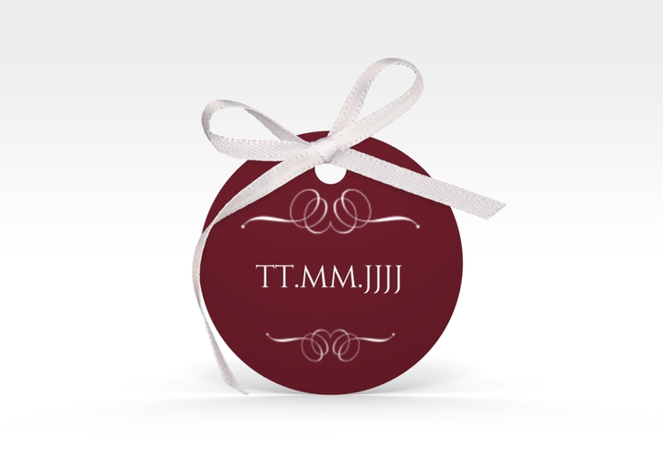 Geschenkanhänger Hochzeit Elegancy Geschenkanhänger, rund rot