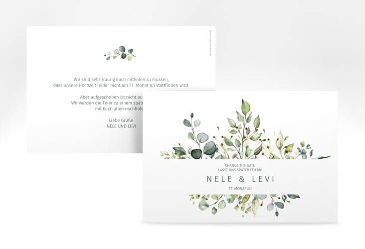 Change the Date-Karte Enchanting A6 Karte quer weiss hochglanz