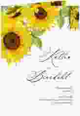 Dankeskarte Hochzeit "Sonnenblume" A6 Klappkarte hoch weiss mit Blüten in Gelb