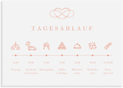 Klick: Details zu Tagesablauf Leinwand Hochzeit "Infinity" anzeigen Tagesablauf Leinwand Hochzeit Infinity 70 x 50 cm Leinwand apricot