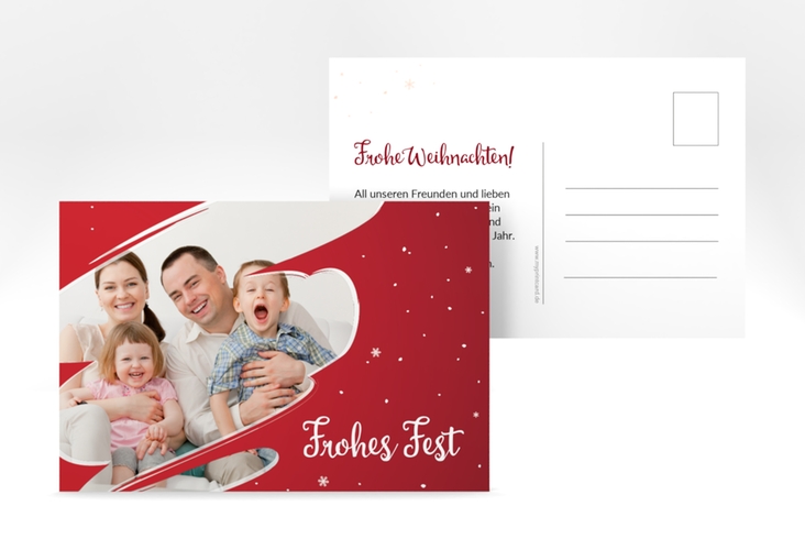 Weihnachtskarte Ice A6 Postkarte rot hochglanz