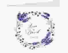 Dankeskarte Hochzeit "Lavendel" DIN A6 Klappkarte quer weiss
