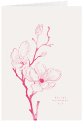 Osterkarte Bloom A6 Klappkarte hoch rosa mit Kirschblütenzweig