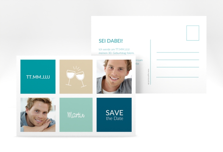 Save the Date-Postkarte Geburtstag Celebration A6 Postkarte