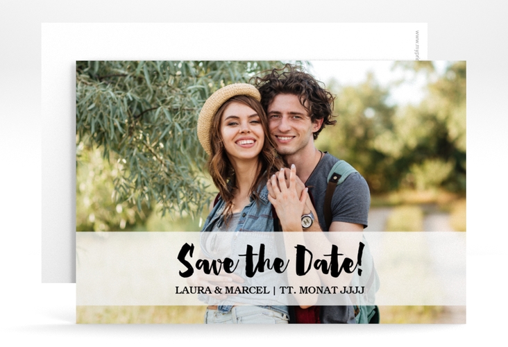 Save the Date-Karte "Mirage" DIN A6 quer weiss