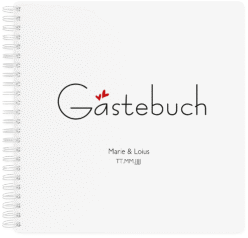 Klick: Details zu Gästebuch Hochzeit "Twohearts" anzeigen Gästebuch Hochzeit "Twohearts" Ringbindung rot