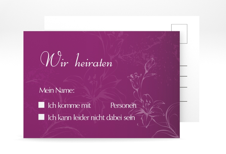 Antwortkarte Hochzeit "Lille" A6 Postkarte