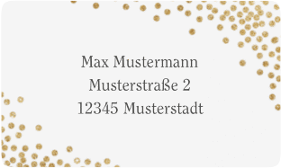 Klick: Details zu Empfängeretikett Hochzeit "Glitter" anzeigen Empfängeretikett Hochzeit "Glitter" 63,5 x 38,1 mm weiss