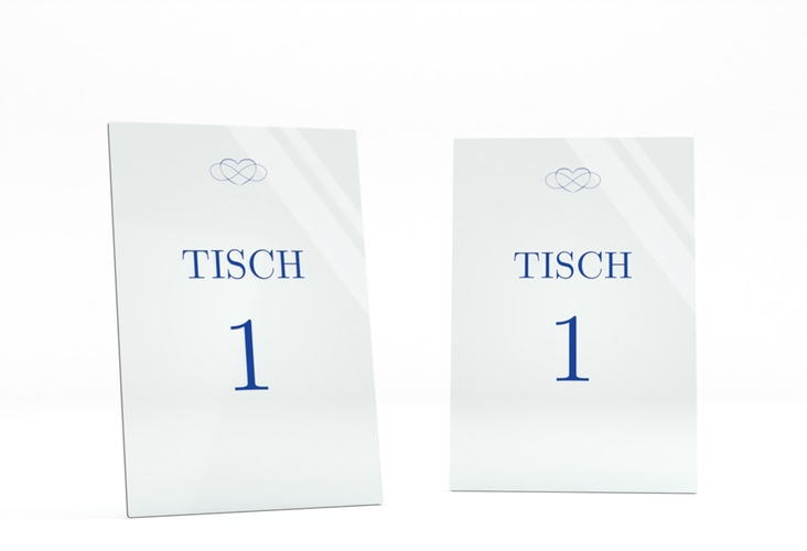 Tischnummer Acryl Hochzeit Infinity Tischaufsteller Acryl blau hochglanz