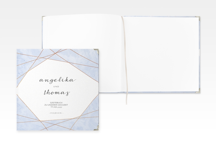 Gästebuch Selection Hochzeit Asymmetry Leinen-Hardcover blau