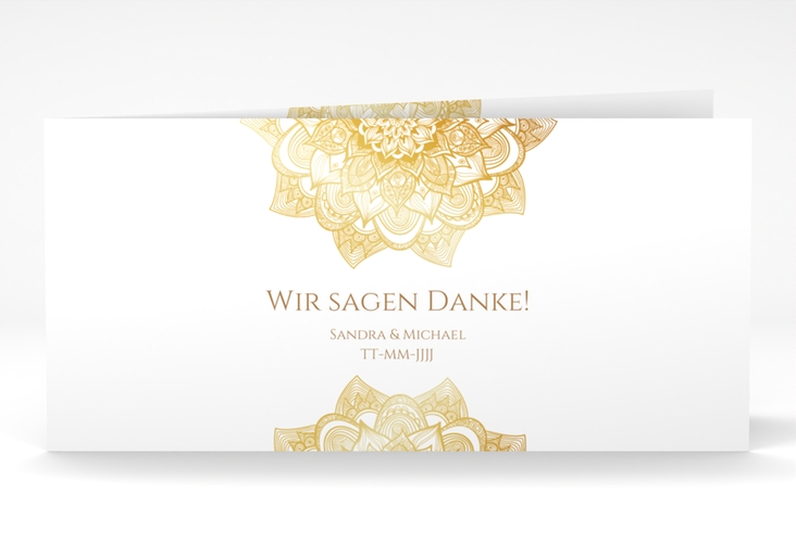 Danksagungskarte Hochzeit Delight lange Klappkarte quer