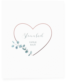 Stammbuch A4 Greenheart Stammbuch A4 rosa mit elegantem Herz und Eukalyptus-Zweig