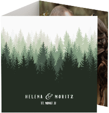 Dankeskarte Hochzeit Forest quadr. Doppel-Klappkarte gruen