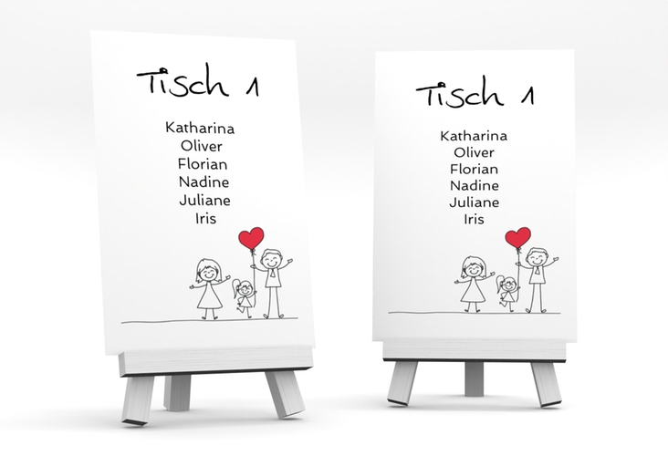 Tischaufsteller Hochzeit Familia Tischaufsteller weiss