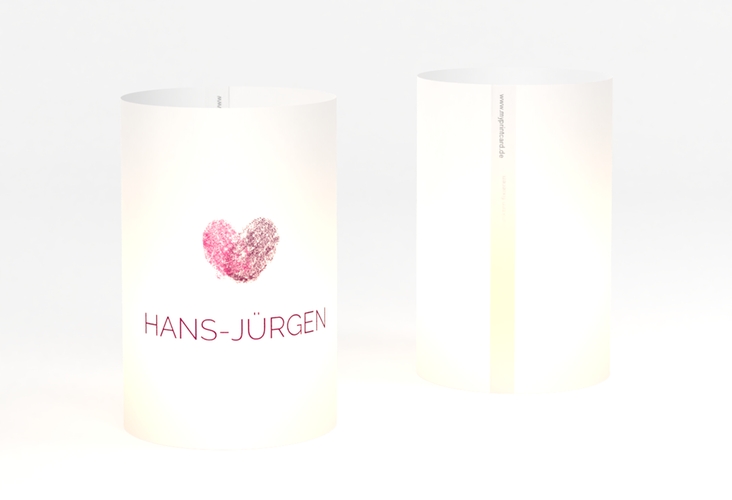 Windlicht Hochzeit Fingerprint Windlicht hochglanz schlicht mit Fingerabdruck-Motiv