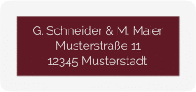 Klick: Details zu Absenderetikett Hochzeit "Simply" anzeigen Absenderetikett Hochzeit Simply 45,7 x 21,2 mm rot