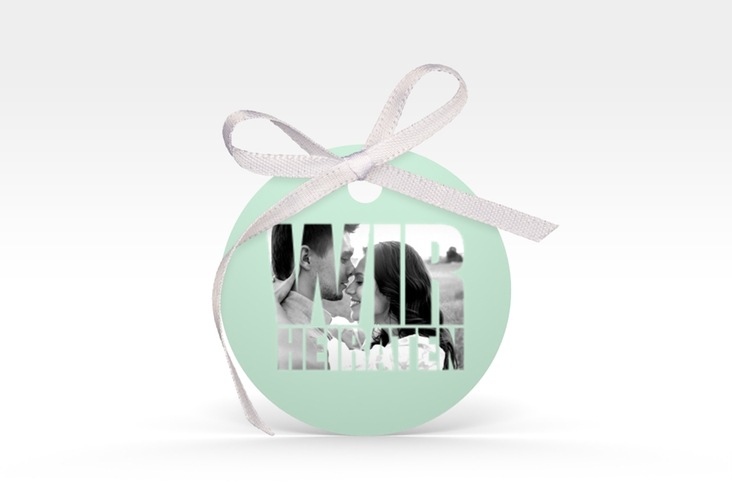 Geschenkanhänger Hochzeit Letters Geschenkanhänger, rund mint