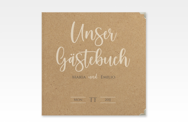 Gästebuch Selection Hochzeit Noble Leinen-Hardcover Kraftpapier mit elegantem Schriftzug