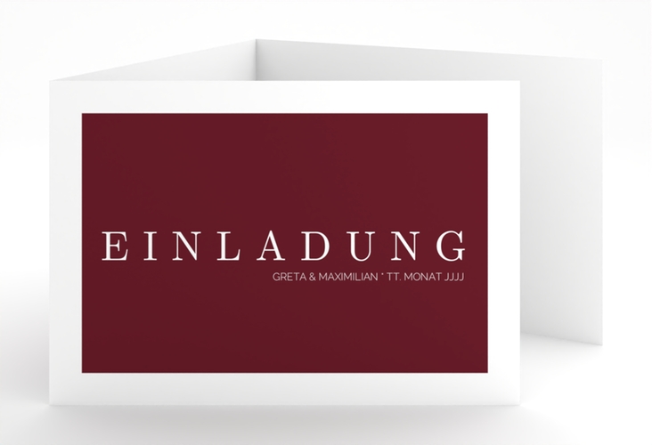 Hochzeitseinladung Simply A6 Doppel-Klappkarte rot