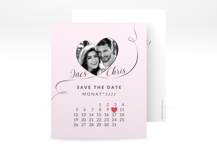 Save the Date-Kalenderblatt Dolce Kalenderblatt-Karte rosa