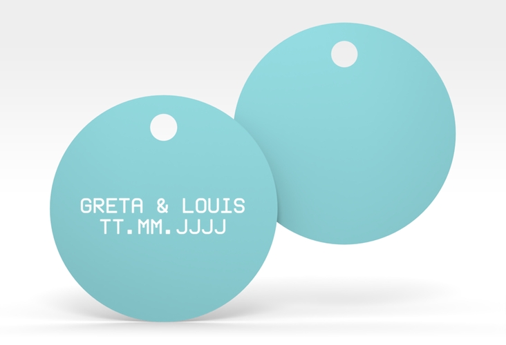 Geschenkanhänger Hochzeit Weddingpass Geschenkanhänger, rund blau