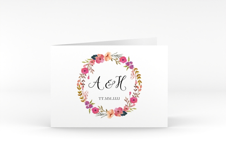 Danksagungskarte Hochzeit Fiore A6 Klappkarte quer