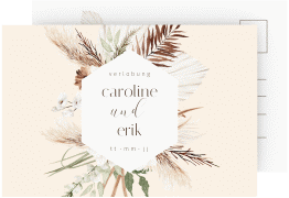 Klick: Details zu Verlobungskarte Hochzeit "Bohemian" anzeigen Verlobungskarte Hochzeit Bohemian A6 Postkarte beige
